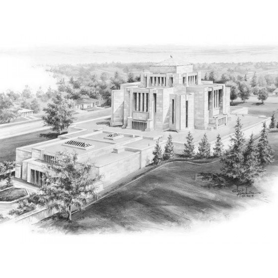 Cardston Alberta Temple Drawing