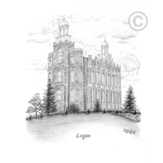 Logan Utah Temple Drawing