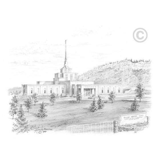 Billings Montana Temple Drawing