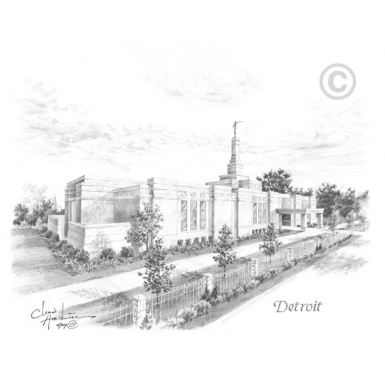 Detroit Michigan Temple Drawing