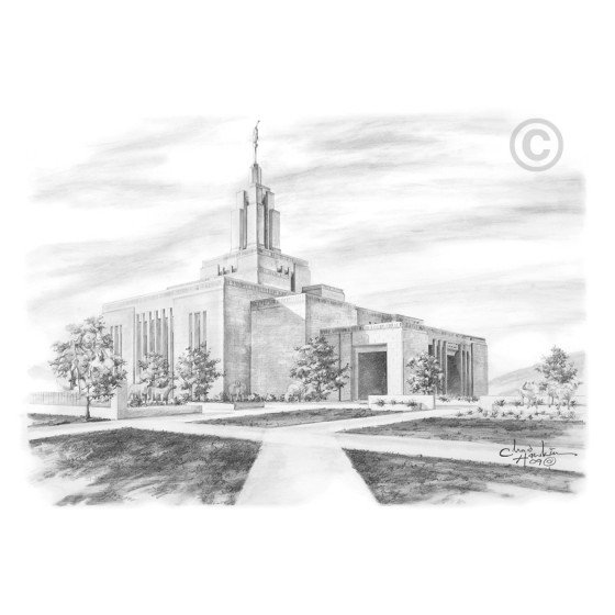 Draper Utah Temple Drawing