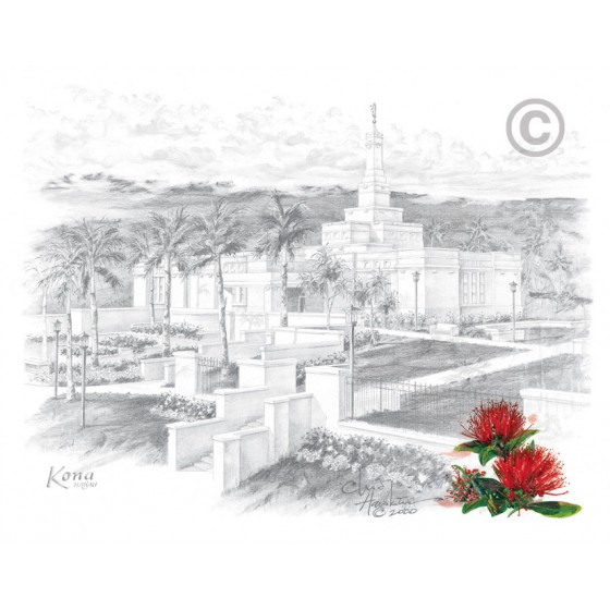 Kona Hawaii Temple Drawing