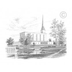 London England Temple Drawing