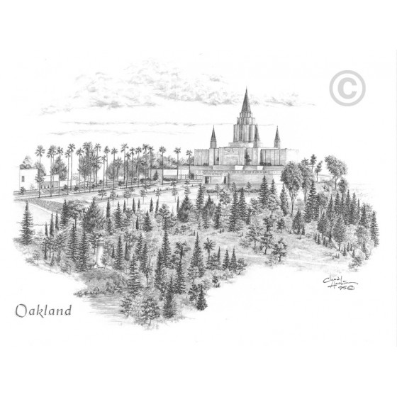 Oakland California Temple Drawing