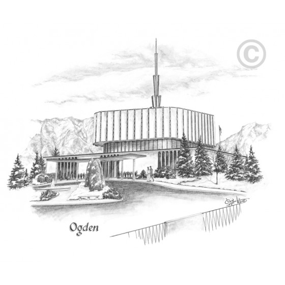 Ogden Utah Temple (Old Temple) Drawing