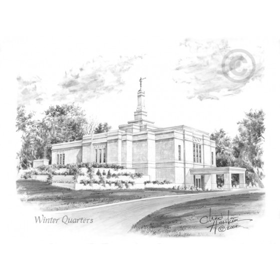 Winter Quarters Nebraska Temple Drawing