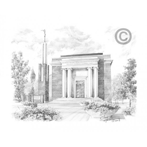 Copenhagen Denmark Temple Drawing